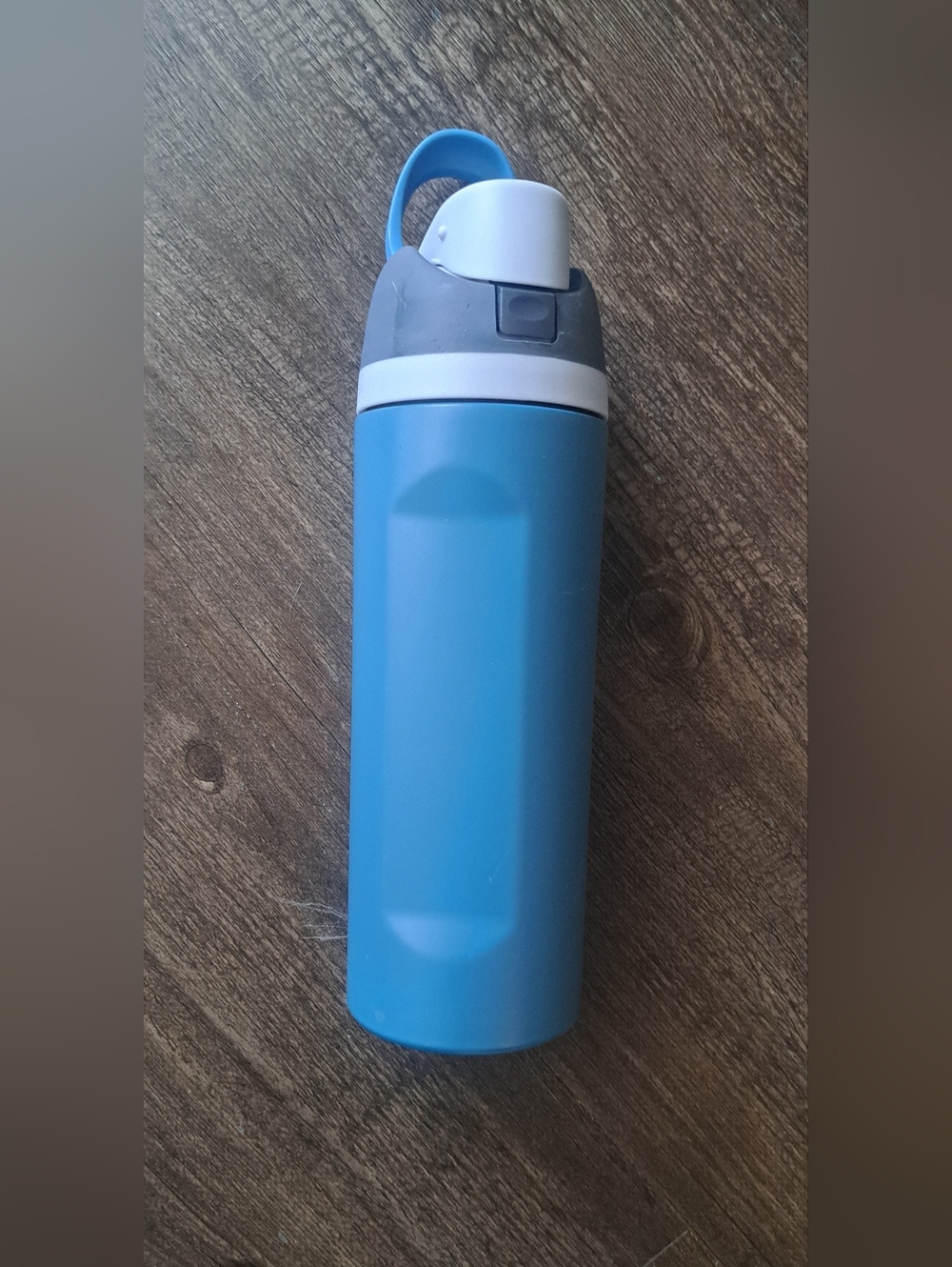 Blue Stainless Steel Water Bottle with Flip Lid 20oz Owala Inspired Sip Straw